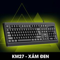 Bàn phím máy tính BAK KM27 Gaming giả cơ phòng full size 104 phím - Gõ nhanh, nhẹ, kết nối dây 1.5m, phù hợp game thủ và văn phòng