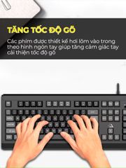 Bàn phím máy tính BAK KM27 Gaming giả cơ phòng full size 104 phím - Gõ nhanh, nhẹ, kết nối dây 1.5m, phù hợp game thủ và văn phòng