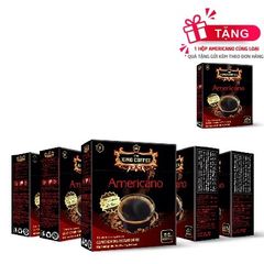 Combo 6 Hộp Cà Phê Hòa Tan Americano KING COFFEE - 15 Gói x 1g - Đậm Đà Hương Vị Thượng Hạng, Thưởng Thức Dễ Dàng