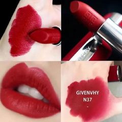 Son Givenchy Le Rouge Deep Velvet Màu 37 Rouge Graine - Son Môi Đỏ Thuần Chính Hãng, Chất Lì Mịn và Sang Trọng