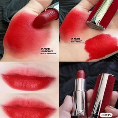 Son Givenchy Le Rouge Deep Velvet Màu 36 Đỏ Tươi Chính Hãng - Đôi Môi Rạng Rỡ, Sang Trọng, Thoải Mái, Độ Bám Màu Tuyệt Vời