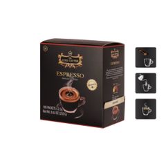Combo Cà Phê Đen Hòa Tan Espresso & Cà Phê Sữa Plus KING COFFEE - Hộp 200g (100 gói) - Hương Vị Cà Phê Việt Nam Chất Lượng Cao