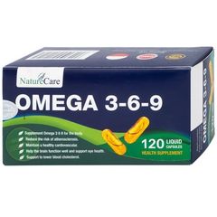 Viên uống Omega 3-6-9 NatureCare - Bổ sung sức khỏe tim mạch, não bộ và mắt - 6 vỉ x 20 viên, giảm nguy cơ xơ vữa động mạch