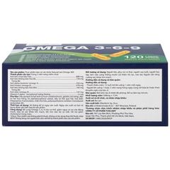 Viên uống Omega 3-6-9 NatureCare - Bổ sung sức khỏe tim mạch, não bộ và mắt - 6 vỉ x 20 viên, giảm nguy cơ xơ vữa động mạch