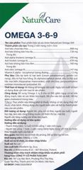 Viên uống Omega 3-6-9 NatureCare - Bổ sung sức khỏe tim mạch, não bộ và mắt - 6 vỉ x 20 viên, giảm nguy cơ xơ vữa động mạch