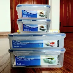Bộ 4 Hộp Nhựa Đựng Thực Phẩm LocknLock HPL817SC04 -2* 350ml, 800ml, 1L
