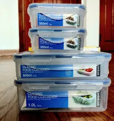 Bộ 4 Hộp Nhựa Đựng Thực Phẩm LocknLock HPL817SC04 -2* 350ml, 800ml, 1L