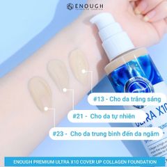 Kem Nền Collagen X10 Enough Ultra Cover Up - Lớp Nền Mịn Mượt, Che Khuyết Điểm Tự Nhiên, Dưỡng Ẩm SPF50+ PA+++ 100g