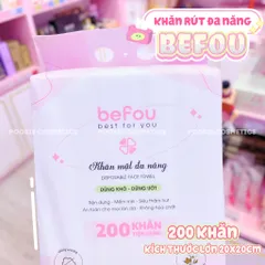 Khăn Lau Mặt Đa Năng Befou 200 Khăn - Khăn Khô Dùng Một Lần Thấm Hút Tốt, Thích Hợp Cho Da Mặt, Tẩy Trang Và Chăm Sóc Da