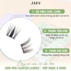Lông Mi Cụm Jary Pro - Lông Mi Đẹp Có Sẵn Keo 4D Tự Nhiên, Dày Dài, Đa Phong Cách Tái Sử Dụng - Hàng Cao Cấp từ Trung Quốc