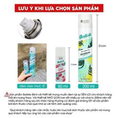 Dầu Gội Khô Batiste 200ml - Giải pháp tươi mới cho tóc, hấp thụ dầu nhờn tức thì, phù hợp mọi loại tóc, không cần nước.