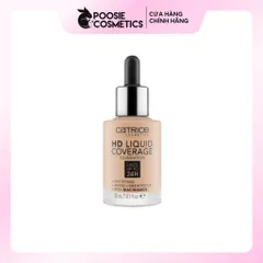 Kem Nền Catrice HD Liquid Coverage 24h 30ml - Che Phủ Cao, Kiềm Dầu, Dưỡng Ẩm, SPF 25, Làn Da Tự Nhiên, Phù Hợp Mọi Loại Da
