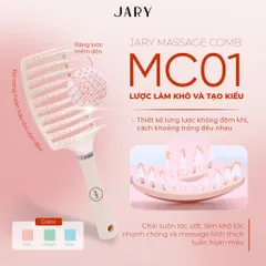Lược Chải Tóc Massage JARY - Lược Gỡ Rối và Tạo Độ Phồng Tóc Cao Cấp, Tiện Dụng cho Tóc Khô Yếu