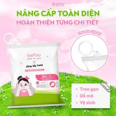 Combo 3 Bịch Bông Tẩy Trang Befou Cotton 252 Miếng - Siêu Mềm Mại, Không Xơ Bông, An Toàn Cho Da