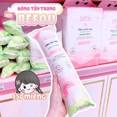 Combo 3 Bịch Bông Tẩy Trang Befou Cotton 252 Miếng - Siêu Mềm Mại, Không Xơ Bông, An Toàn Cho Da