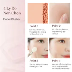 Phấn Má Hồng Mịn Lì Kiềm Dầu Mude Flutter Blusher - Sắc Tự Nhiên, Bền Màu, Phù Hợp Mọi Tôn Da 5g