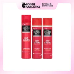 Keo Mousse Xịt Giữ Nếp Tóc Double Rich Professional 170ml - Tạo Kiểu Mượt Mà, Không Bết Dính, Hương Thơm Dễ Chịu