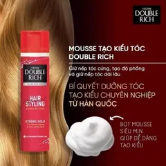 Keo Mousse Xịt Giữ Nếp Tóc Double Rich Professional 170ml - Tạo Kiểu Mượt Mà, Không Bết Dính, Hương Thơm Dễ Chịu