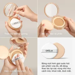 Phấn Nước Ofelia Uncovered Longwear Cushion SPF50+ PA++++ 12g - Che phủ hoàn hảo, mịn lì tự nhiên, an toàn cho da nhạy cảm