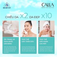 Bông Tẩy Trang Calla Bạch Tuyết - Bông Xơ Tự Nhiên Mịn Mà, An Toàn Dùng Làm Sạch Da Mặt Hàng Ngày, Tiết Kiệm Dung Dịch