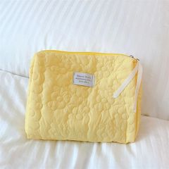Túi Vải Hoa Đựng Mỹ Phẩm - Túi Makeup Độc Đáo, Chất Liệu Cotton Pha, Dung Tích Lớn, Phù Hợp Đi Du Lịch, Giải Pháp Ngăn Nắp