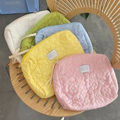 Túi Vải Hoa Đựng Mỹ Phẩm - Túi Makeup Độc Đáo, Chất Liệu Cotton Pha, Dung Tích Lớn, Phù Hợp Đi Du Lịch, Giải Pháp Ngăn Nắp