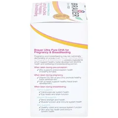 Viên uống hỗ trợ sức khỏe cho phụ nữ mang thai và cho con bú Brauer Ultra Pure DHA 60 viên - Bổ sung Omega-3 và Vitamin D3