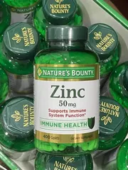 Viên uống bổ sung kẽm Nature's Bounty Zinc 50mg - Hỗ trợ sức đề kháng và sức khỏe làn da, 400 viên
