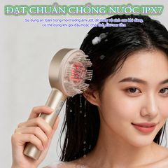 Lược massage da đầu Nikio NK-112 Pro - Công nghệ EMS và hồng ngoại, giúp giảm rụng tóc và thư giãn hiệu quả, chống nước IPX7, dễ mang theo.