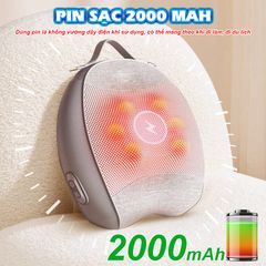 Gối Massage Hồng Ngoại Nikio NK-137 - Đa Năng Pin Sạc, Massage Cổ Vai Gáy, Lưng, Tay Chân, Thư Giãn Bất Cứ Đâu