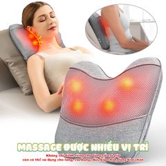 Gối Massage Lưng Cổ Vai Gáy Booster Boluojun BT-30 - Massage Nhiệt Hồng Ngoại, Pin Sạc Tiện Lợi, Thư Giãn Tại Nhà