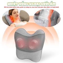 Gối Massage Lưng Cổ Vai Gáy Booster Boluojun BT-30 - Massage Nhiệt Hồng Ngoại, Pin Sạc Tiện Lợi, Thư Giãn Tại Nhà