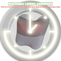 Gối Massage Lưng Cổ Vai Gáy Booster Boluojun BT-30 - Massage Nhiệt Hồng Ngoại, Pin Sạc Tiện Lợi, Thư Giãn Tại Nhà