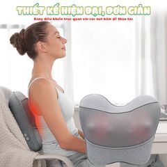 Gối Massage Lưng Cổ Vai Gáy Booster Boluojun BT-30 - Massage Nhiệt Hồng Ngoại, Pin Sạc Tiện Lợi, Thư Giãn Tại Nhà