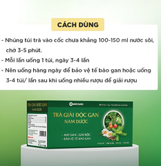 Trà Giải Độc Gan Nam Dược - Hỗ Trợ Mát Gan, Tăng Cường Chức Năng Gan - Hộp 20 Túi Lọc 1.5g