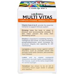 Viên Uống Bổ Sung Vitamin Tổng Hợp Multi Vitas Lab Well 60 Viên - Tăng Cường Sức Đề Kháng, Cải Thiện Năng Lượng, Dinh Dưỡng Toàn Diện
