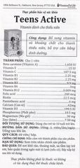 Viên Uống Bổ Sung Vitamin và Khoáng Chất Teens Active - Hỗ Trợ Phát Triển Toàn Diện cho Thanh Thiếu Niên (60 Viên)