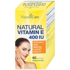 Viên uống Vitamin E 400 IU NatureCare - Bổ sung làm đẹp da và cải thiện sức khỏe làn da (60 viên)