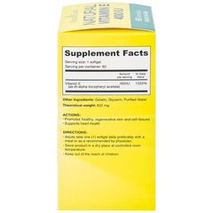 Viên uống Vitamin E 400 IU NatureCare - Bổ sung làm đẹp da và cải thiện sức khỏe làn da (60 viên)