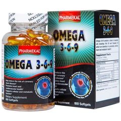 Viên uống Omega 3-6-9 Pharmekal - Hỗ trợ sức khỏe tim mạch, giảm nguy cơ xơ vữa động mạch, 100 viên nang mềm tự nhiên
