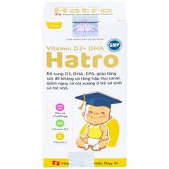 Dung dịch bổ sung Vitamin D3 + DHA Hatro (20ml) - Tăng đề kháng, giảm còi xương, phát triển xương chắc khỏe cho trẻ nhỏ
