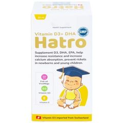 Dung dịch bổ sung Vitamin D3 + DHA Hatro (20ml) - Tăng đề kháng, giảm còi xương, phát triển xương chắc khỏe cho trẻ nhỏ
