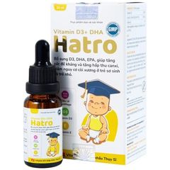 Dung dịch bổ sung Vitamin D3 + DHA Hatro (20ml) - Tăng đề kháng, giảm còi xương, phát triển xương chắc khỏe cho trẻ nhỏ