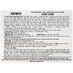 Viên Uống Bổ Sung Vitamin và Khoáng Chất Mom Care Kenko cho Phụ Nữ Mang Thai và Sau Sinh - Hỗ Trợ Sức Khỏe Mẹ và Thai Nhi (60 viên)