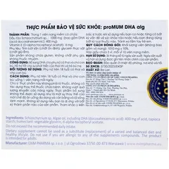 Viên uống bổ sung DHA proMUM Alg cho phụ nữ mang thai và cho con bú - Hỗ trợ phát triển não bộ và thị giác trẻ sơ sinh (3 vỉ x 10 viên)