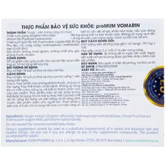Viên uống proMUM Vomarin giảm buồn nôn cho phụ nữ mang thai và hỗ trợ tăng tiết sữa mẹ - Bổ sung dinh dưỡng cho mẹ bầu và bé yêu