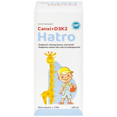 Siro Bổ Sung Canxi + D3K2 Hatro 120ml - Giúp Xương Răng Chắc Khỏe, Dinh Dưỡng Thiết Yếu Cho Trẻ Em và Phụ Nữ Có Thai