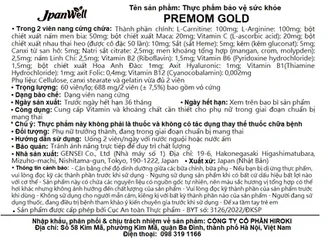 Viên uống Premom Gold Jpanwell cho phụ nữ chuẩn bị mang thai - Cung cấp vitamin và khoáng chất thiết yếu, 60 viên