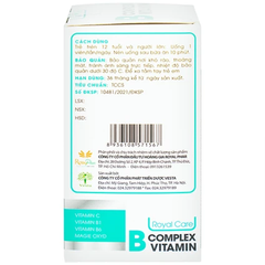 Viên uống B Complex Vitamin Royal Care 60 viên - Giảm mệt mỏi, căng thẳng, bổ sung Magie và vitamin nhóm B, hỗ trợ sức khỏe tinh thần