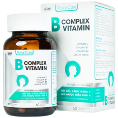 Viên uống B Complex Vitamin Royal Care 60 viên - Giảm mệt mỏi, căng thẳng, bổ sung Magie và vitamin nhóm B, hỗ trợ sức khỏe tinh thần